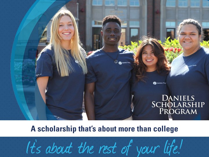 Daniels Scholarships offer money for college, plus support &amp; skills to succeed in school and beyond! Apply by 11/30 ow.ly/4VAm305ANz5