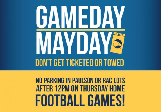 GeorgiaSouthern's tweet photo. Avoid getting ticketed or towed today! Check out #GameDay parking regulations from @GSParking https://t.co/Dx5aucoayi https://t.co/0gEAr1MImd