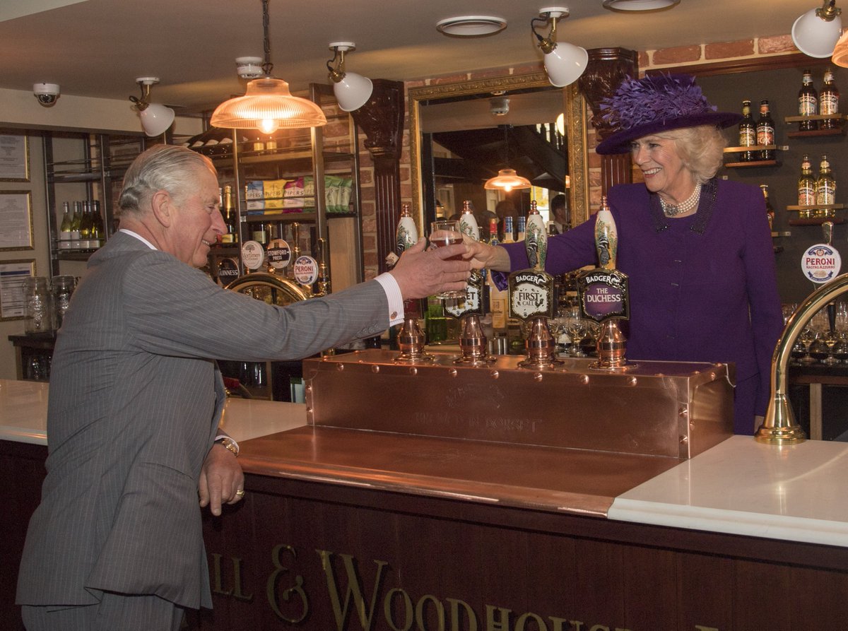 ClarenceHouse's tweet photo. To end their day in Poundbury, The Prince and The Duchess officially opened The Duchess of Cornwall Inn. https://t.co/ifSy3fcdMq