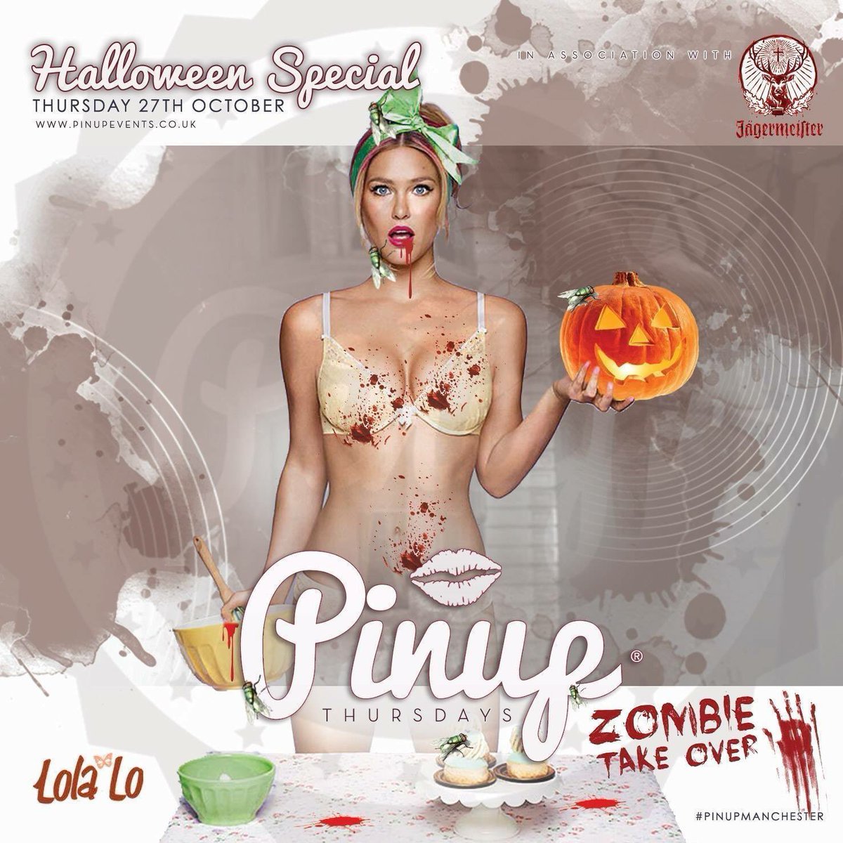 PinupManc's tweet image. BIG night on the cards tonight! Be sure to get down early and take advantage of the @JagerUK freebies! 💀🎃👻
Entry from £4, Drinks from £1.50!