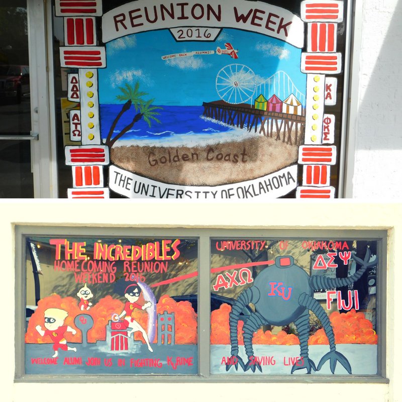 Two more great homecoming murals on #CampusCorner in front of Salt &amp; Sugar and <a href="/AntiqueGardenOK/">antiquegarden</a>. Kudos to <a href="/UofOklahoma/">University of Oklahoma</a> <a href="/OU_Alumni/">OU Alumni Assoc.</a> <a href="/OUCAC/">CAC</a>!