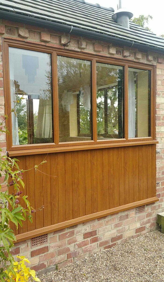 Mikebaker12345's tweet photo. Golden oak  windows   and cladding   looking  really  nice  and  finished https://t.co/OWzzeLSufR