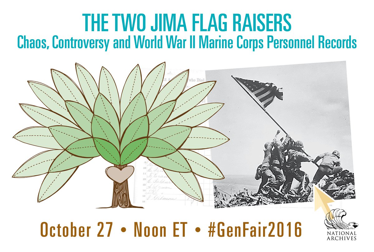 USNatArchives's tweet photo. WATCH: Bryan McGraw discusses the #IwoJima flag raisers: https://t.co/yIKctI6NOd #GenFair2016 #veterans #WWII @USMC https://t.co/u5dZ1Fhssh