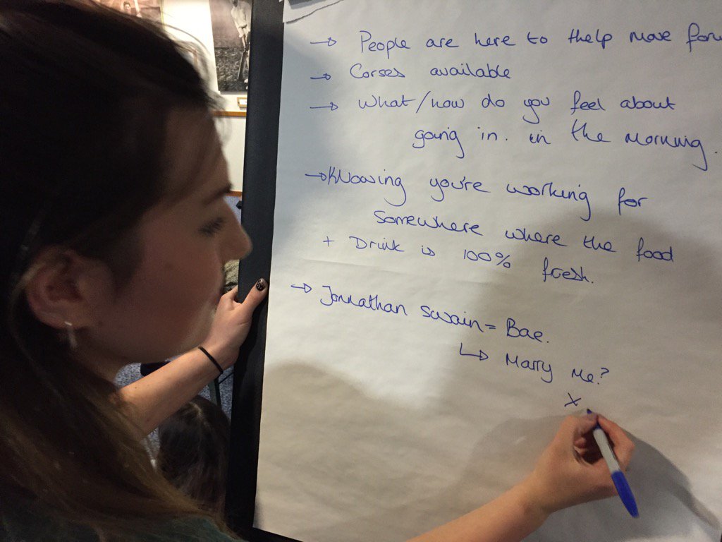 MarcusFullers's tweet photo. The team writing their inspiring speeches but getting a little carried away! #CW16Doors #infinityandbeyond @jdswaine https://t.co/ZVWk218wzf