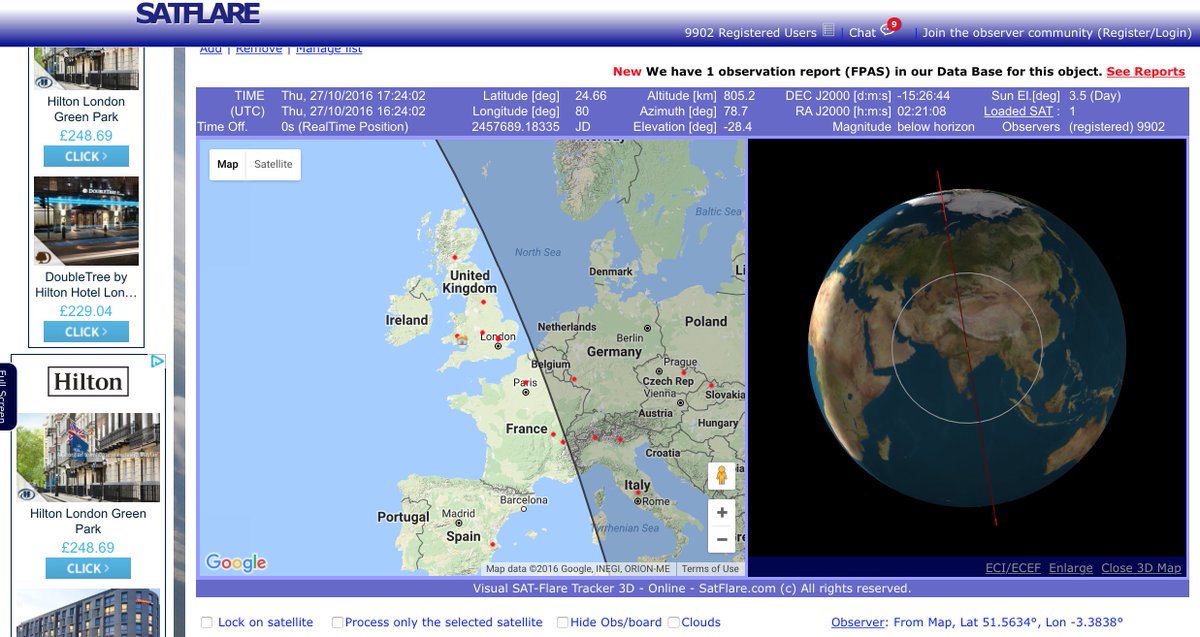 #floceansfromspace  Sentinel3 will pass over my house near Cardiff on Halloween!