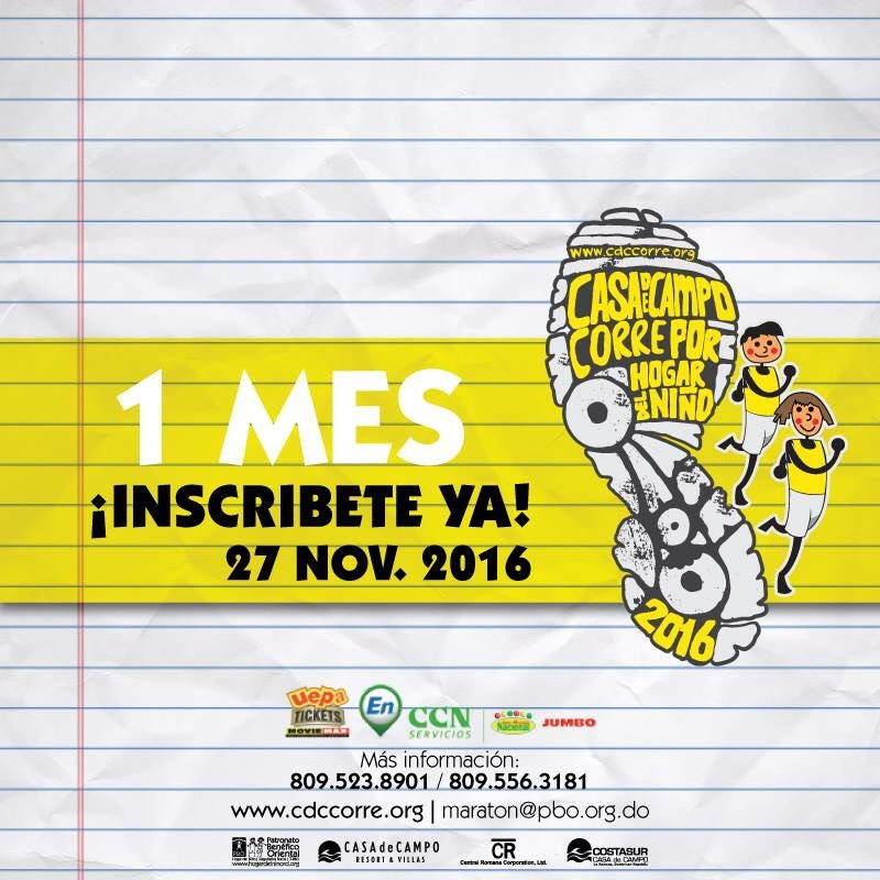 Estamos a 1 mes exacto de vivir por 3ra vez #CDCcorreXHogarDelNiño. ¡Contamos con tu apoyo! 

#YoVOYyTU #soyPBO