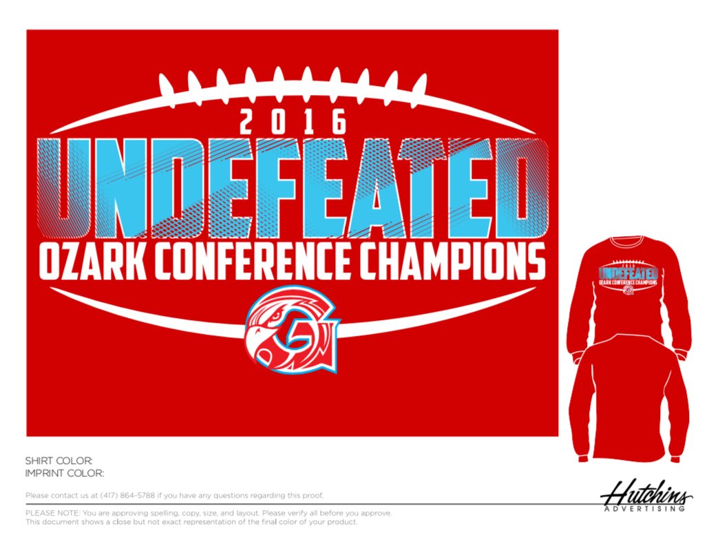 Come get your Ozark Conference Champs shirt to match the football boys!!!! On sale for $10🏈🏈