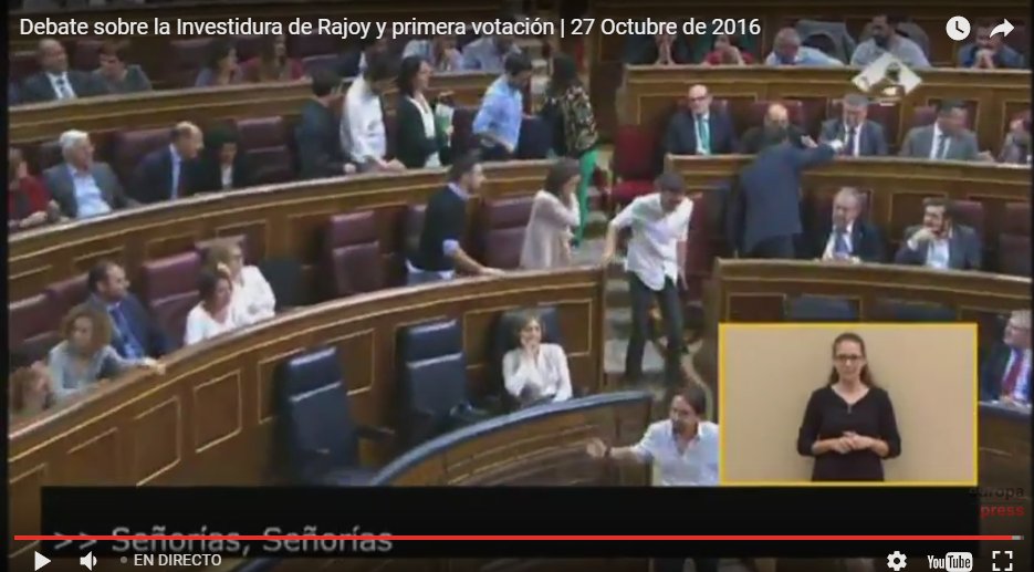 europapress's tweet photo. Podemos abandona el hemiciclo después de que Pastor le niegue la palabra a Iglesias para responder a las críticas de Hernando (PP) https://t.co/IojbmO8vOR