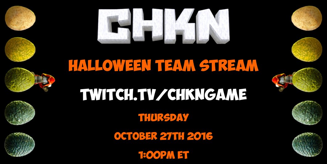 We're doing a livestream right now on Twitch. Join us for a new map preview, halloween creatures, and more!

twitch.tv/chkngame