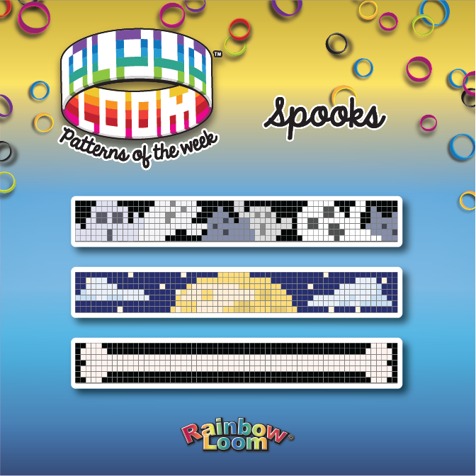 RainbowLoom's tweet photo. Alpha Loom Patterns of the Week: Spook, Happy Halloween!
#AlphaLoom #AlphaLoomPatterns #HalloweenPatterns #RL4Halloween https://t.co/5FZ60OWczD