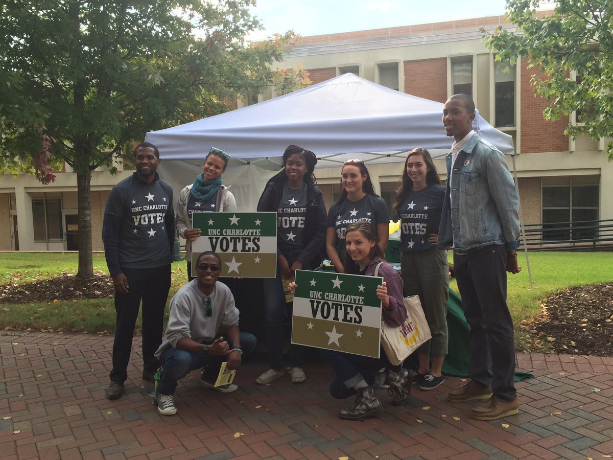 CLTDean's tweet photo. Have you voted today?? Early voting is going on in @ConeUNCC! Come out and vote! #ninersvote #democracy https://t.co/b9PvscF2nK