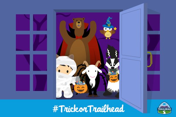 trailhead's tweet photo. 🎃 👻  #TrickorTrailhead is back! Earn any badge from 10/27-11/1 to conjure up a limited edition badge! Details: https://t.co/2UKca2KaqT https://t.co/WaKslRxNJm