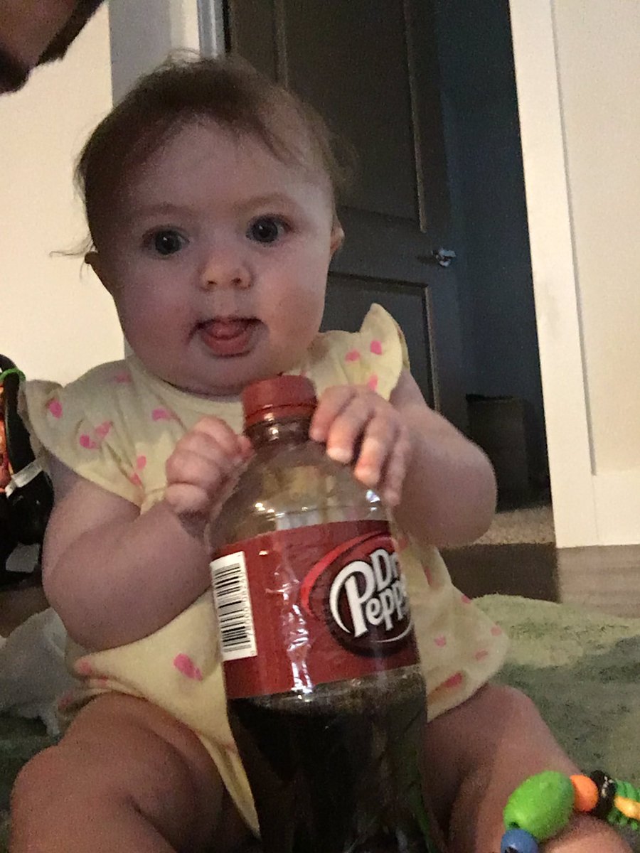 jacob_veillon's tweet photo. Bailey loves @drpepper it's  the cure for teething tears. Thanks for the help. https://t.co/iTsGpfdECu