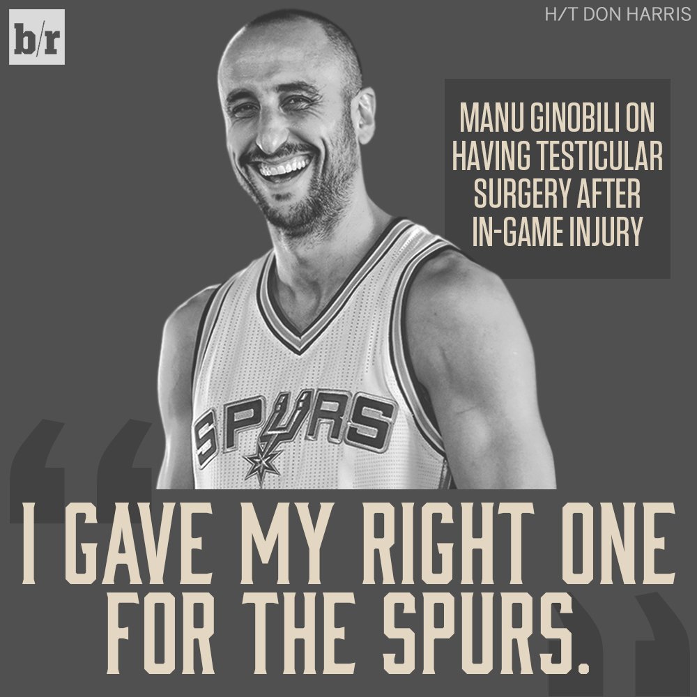BleacherReport's tweet photo. Manu has given his (b)all to the Spurs https://t.co/IwaTbRPgGv