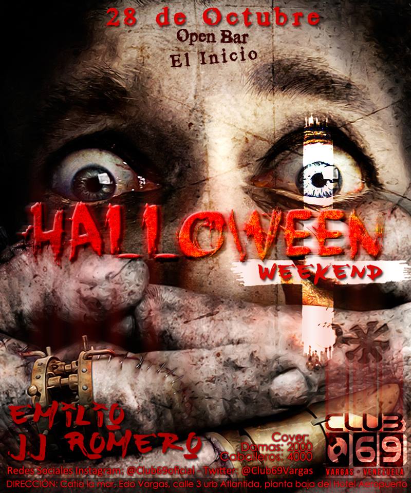 Club69Vargas's tweet photo. Atencion!! Halloween Weekend” en Club 69!!!!

Viernes 28 de Octubre: "El Inicio"

 Open Bar!

*Las Primeras 100 Chicas entran Gratis https://t.co/F6cJ1fi8hy