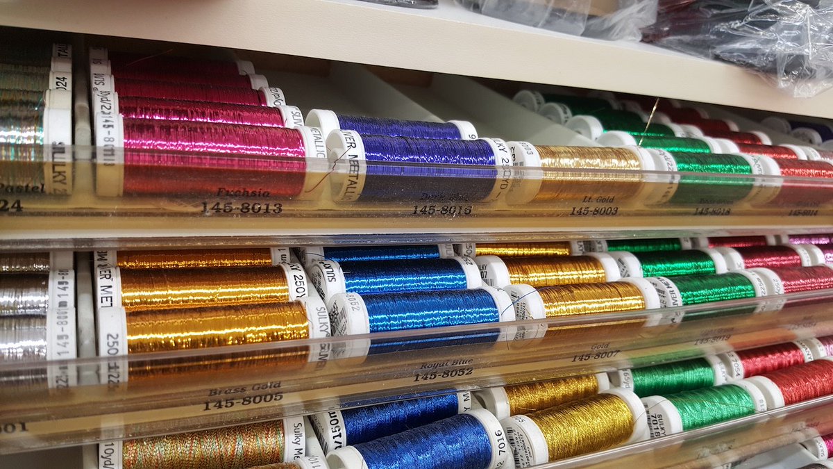 NOVASEWING's tweet image. Have you added metallic thread to one of your projects yet? It adds a great shine and an extra "pop" to your design.