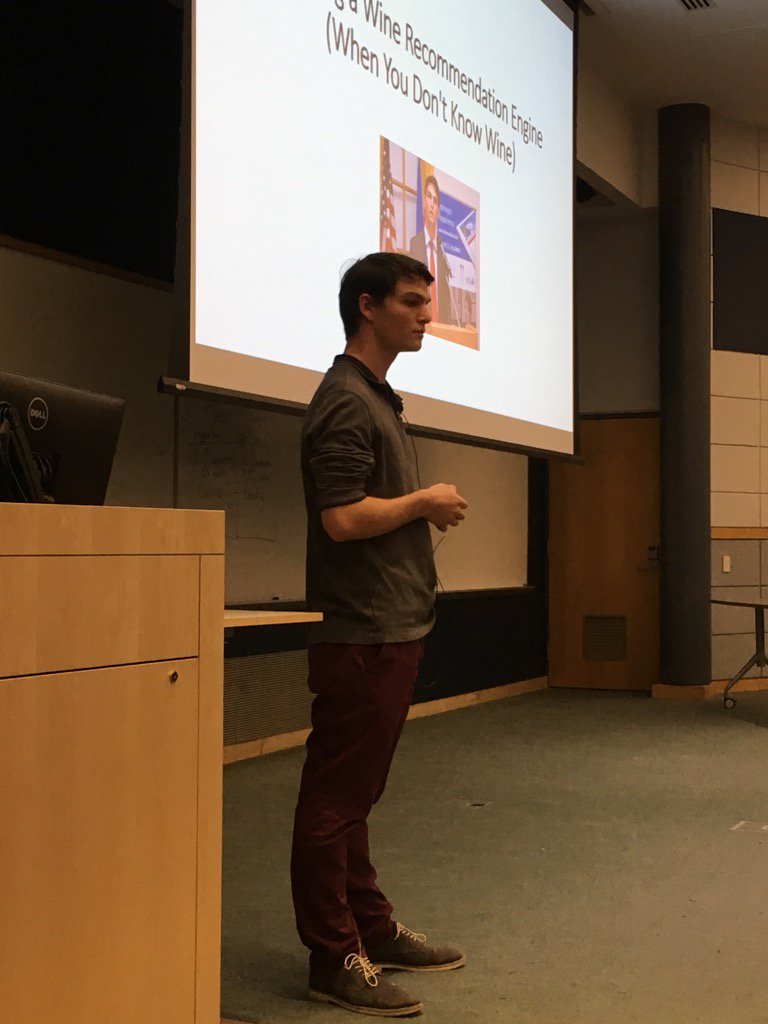 A contemplative Joseph Nelson as he begins his talk on Wine Recommendations <a href="/DataEducationDC/">Data Education DC</a>!