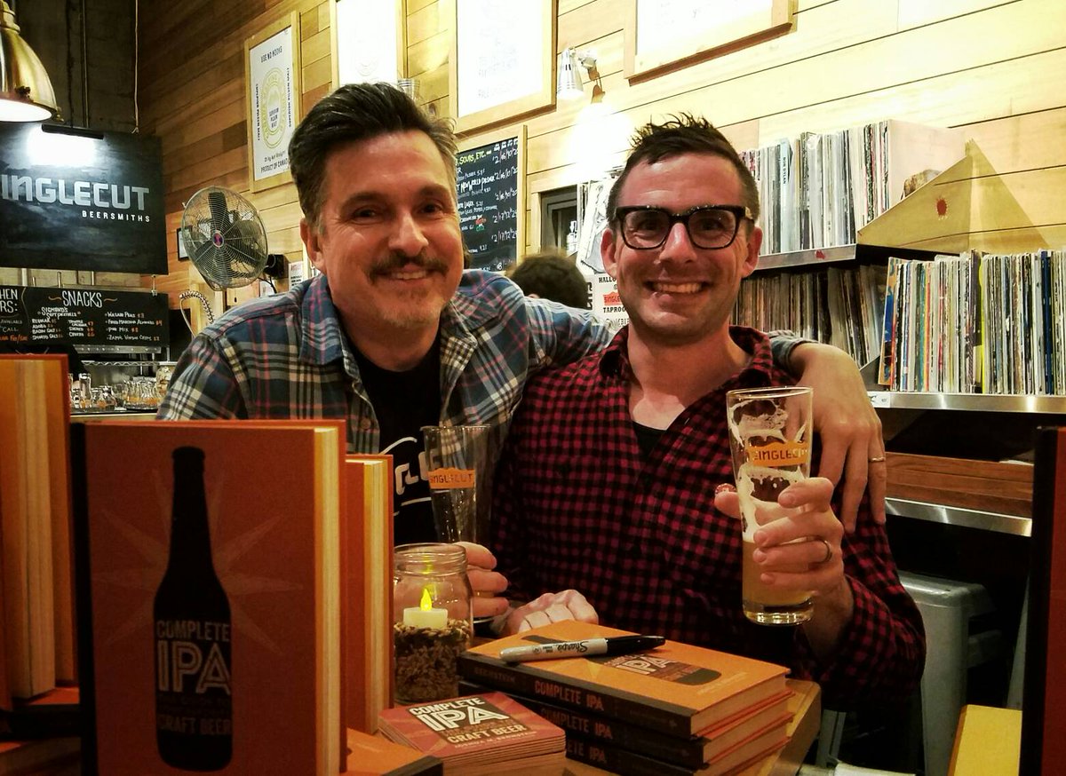 SingleCutBeer's tweet photo. Glad to have our bud @joshmbernstein here to celebrate his new book #CompleteIPA. Read a damn book sometime! https://t.co/XVmF5LlLl8