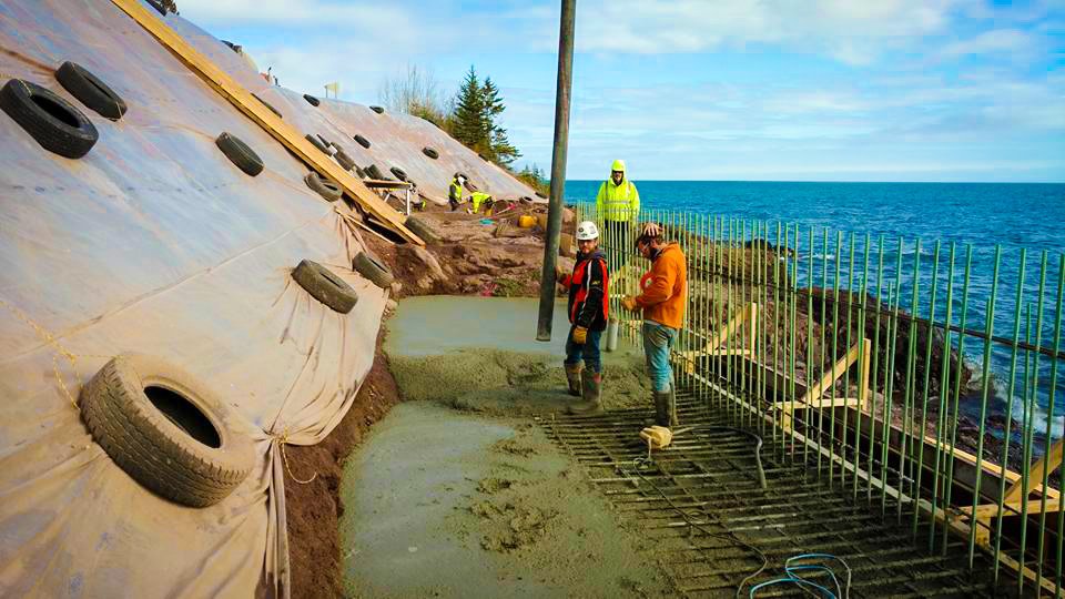 HMIDuluth's tweet photo. #DailyPour: our crew pouring footings on Scenic 61. #HMI #concrete #AuthenticDuluth https://t.co/GLVVB4FhVs