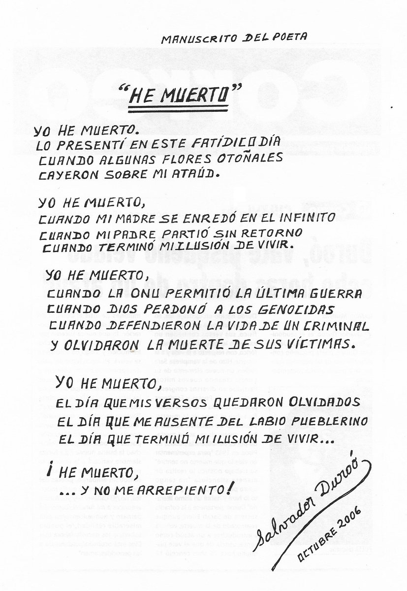 Pebish Superioridad El principio Salvador Duroó på Twitter: ""He Muerto" Por @SalvadorDuroo #poesia  #EscritorPeruano #SalvadorDuroó #Poema #EscritorPeruano #inspiracion  #lectura #inspiracion https://t.co/PtSd4SBb1p" / Twitter