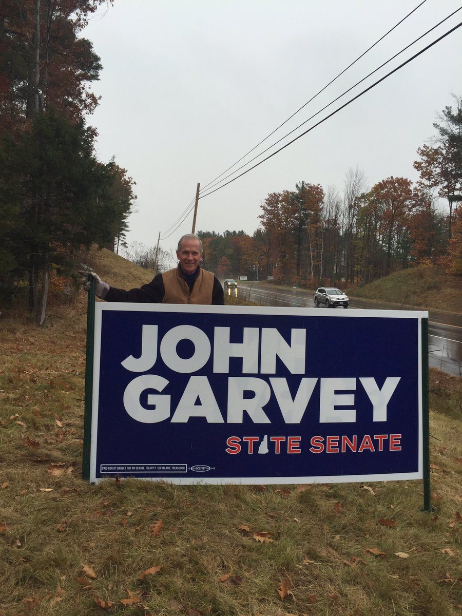 JohnGarveyNH's tweet photo. Rain wont stop us from spreading the word about our campaign! Learn more at https://t.co/OupArs0Y3z #nhpolitics https://t.co/eilYTzmFdy