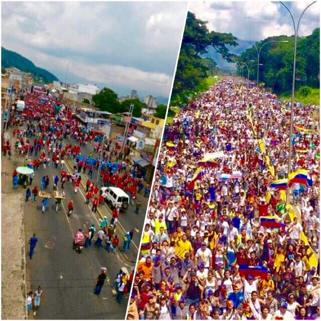 hcapriles's tweet photo. En Carabobo!La multitud ayer del Pueblo que quiere cambio,la soledad hoy de los golpistas y representantes de la corrupción! https://t.co/Ty1tJhPGj2