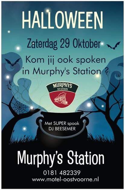 murphysstation's tweet image. Zaterdag 29 oktober. HALLOWEEN. We gaan  spook. Spook je mee?