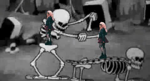 sizzydancing's tweet image. sizzy dancing on spooky scary skeletons