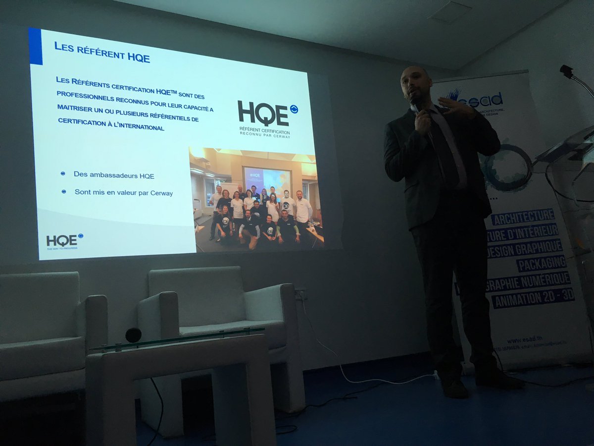 cerampelberg's tweet photo. "La certification #HQE est un outil collaboratif, chaque #architecte est libre d'exprimer sa créativité et l'enrichir" clôture conf #ESAD https://t.co/8VSmos59lu