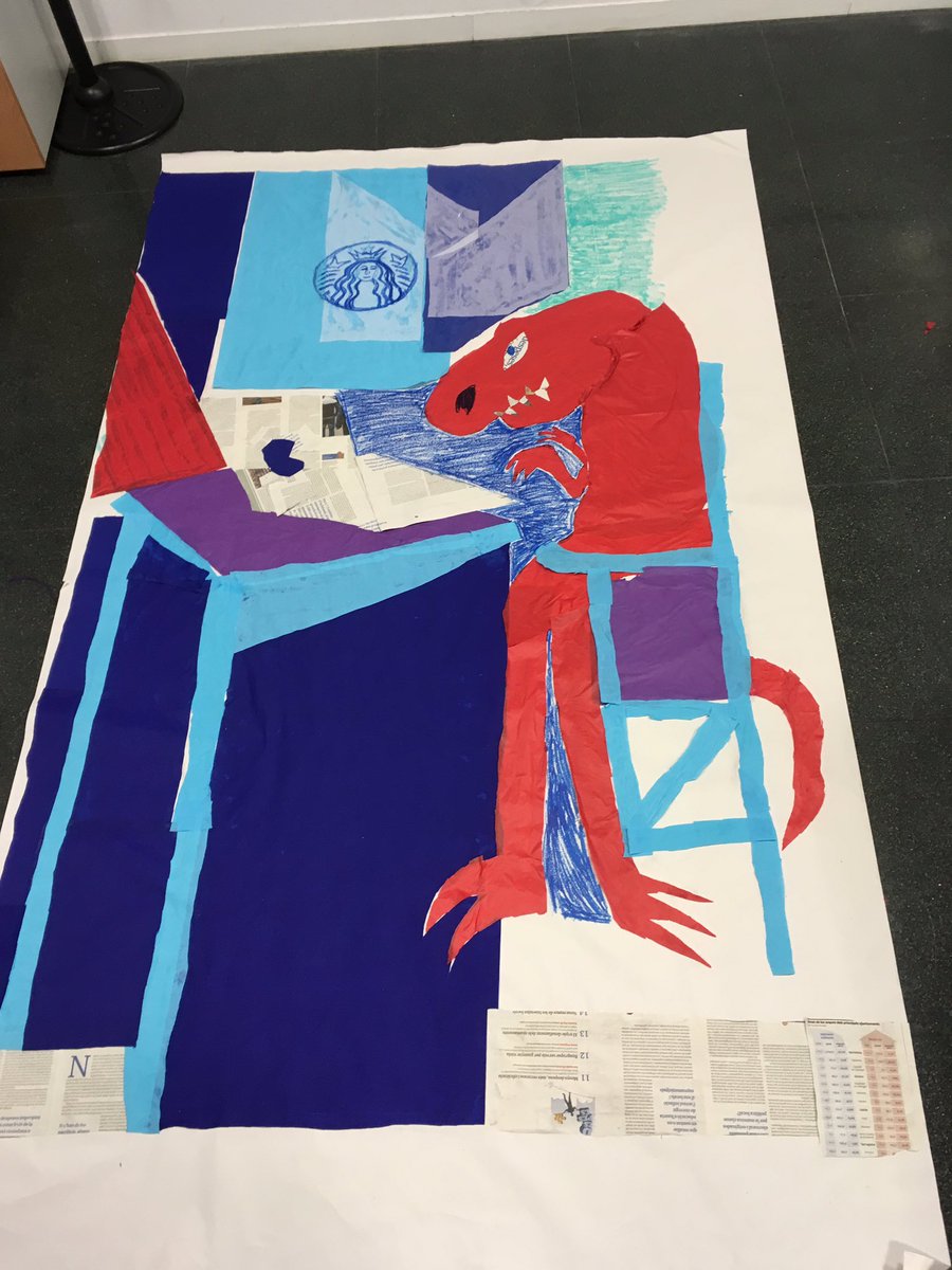 emmapumarola's tweet photo. Avui al taller d'il•lustració del @ConventAgusti hem començat a escalfar motors pel @BigDrawBCN, amb una reinterpretació de "dona llegint" https://t.co/qlPBqEAiNH