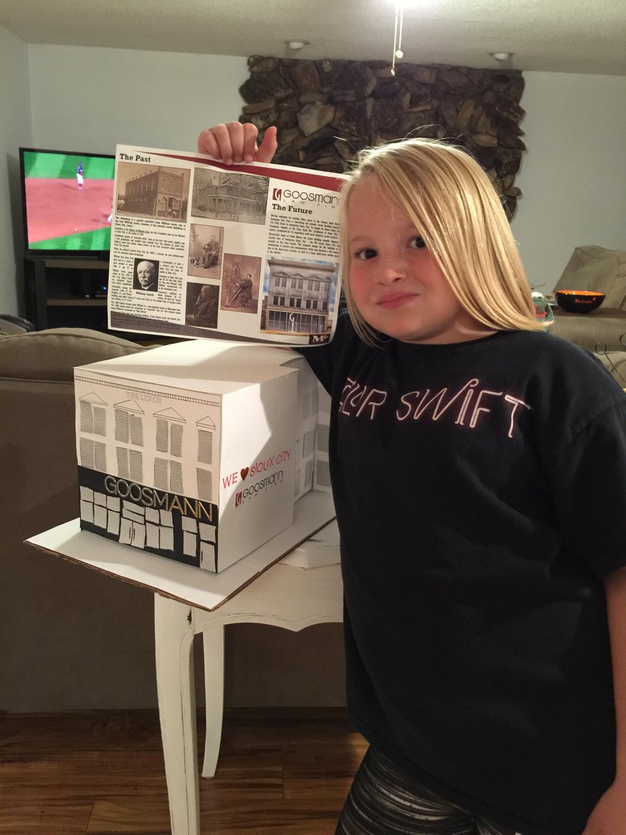 Senior Paralegal <a href="/MonicaAtGLF/">Monica Colella</a>'s daughter did her 4th grade project on Goosmann Law Firm's Downtown Sioux City Historic Lerch building!
