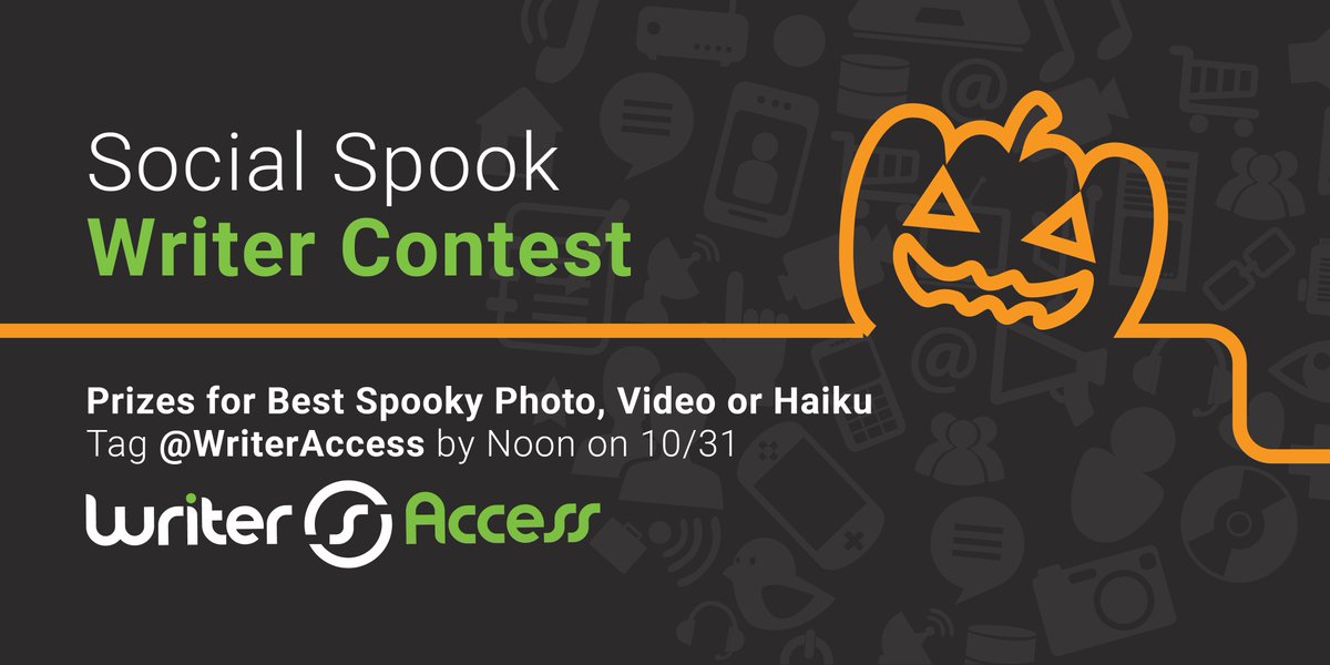 WriterAccess's tweet image. Show us your Halloween spirit! Tweet your spookiest haiku, video or photo by noon on 10/31 and tag @WriterAccess. Prizes for winners!