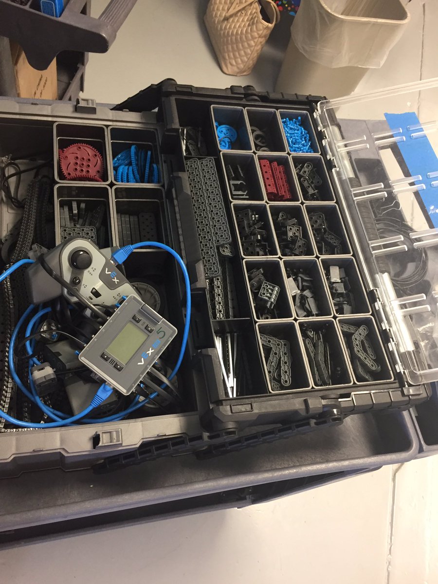 stemwhitney's tweet photo. @PLTWorg we use these amazing Husky toolboxes to organize our @VEXRobotics kits and store them on our mobile carts! #roamingrobots https://t.co/WbbieFiLGm