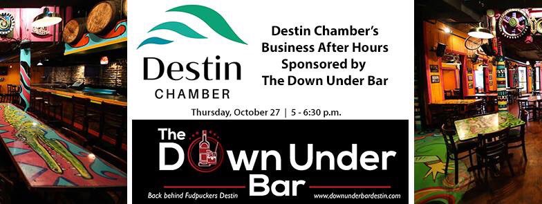 Tonight at 5pm -- <a href="/DestinChamber/">Destin Chamber</a> #BusinessAfterHours at the #DownUnderBar 🍻 #Destin #DestinFL #Networking