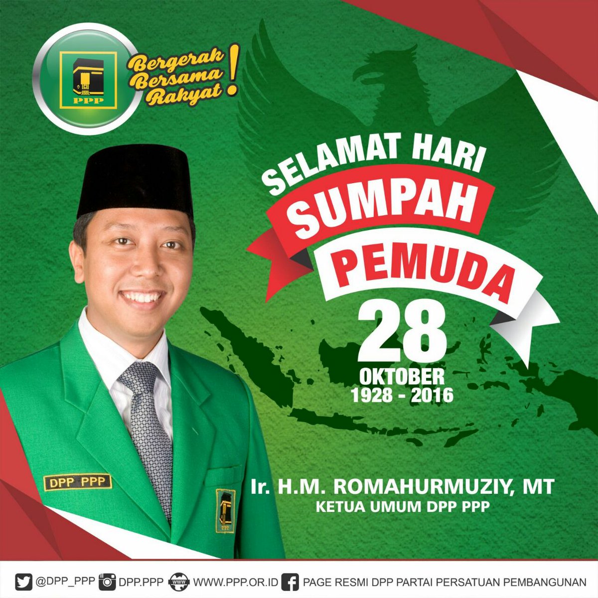 DPP_PPP's tweet photo. Tuhan tidak akan merubah nasib sesuatu bangsa sebelum bangsa itu merubah nasibnya. Selamat Hari Sumpah Pemuda 28 Okt 2016 #PPPBergerak https://t.co/QRCOZXgMas