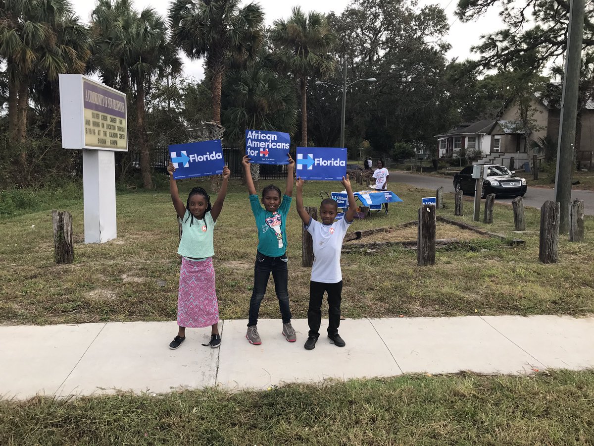 MattEngsby's tweet photo. A shout out to West King's rally girls!!! And a special thanks to Latwan for getting folks out to canvass for Hillary. #HillaryforFL https://t.co/i86Lel1Zdf