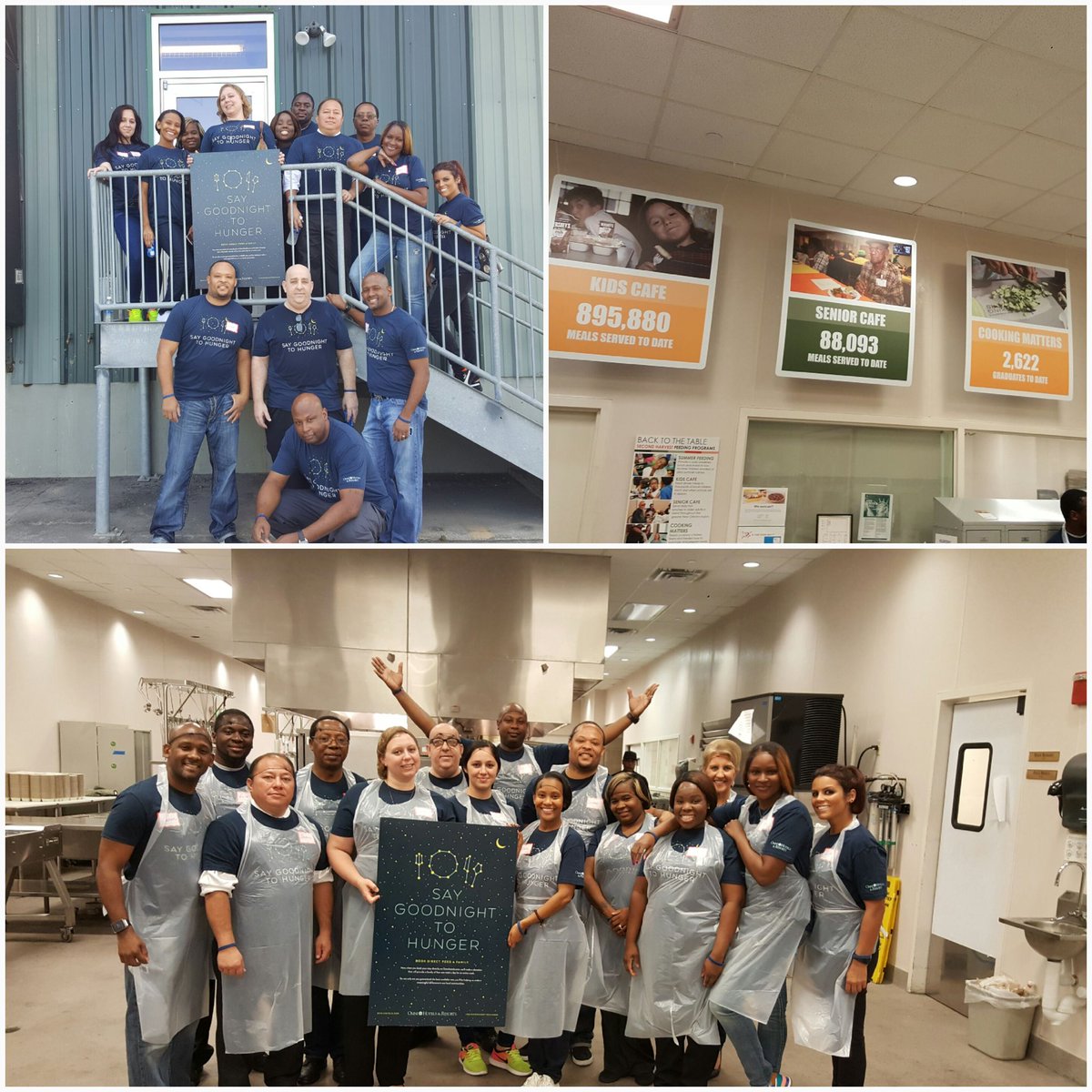 The Omni Riverfront team and I had the opportunity to volunteer at Second Harvest's community kitchen today.  #saygoodnighttohunger