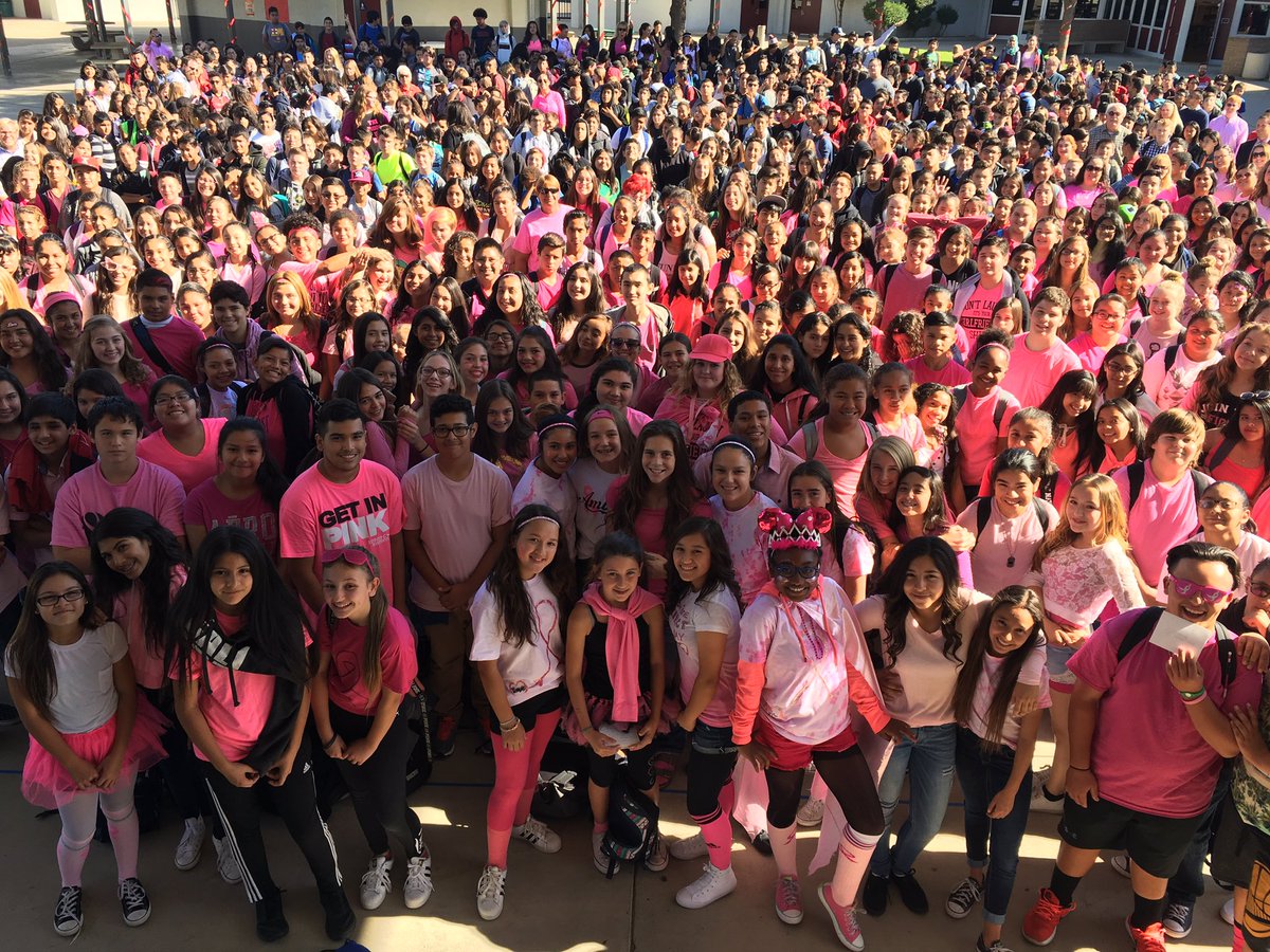 Mae Hensley students showing their pink!