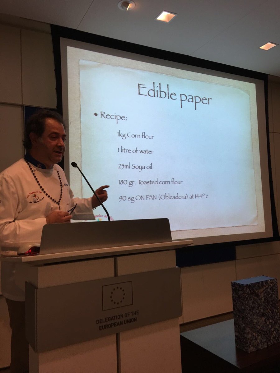 spaincultureus's tweet photo. Check out this #recipe for '#ediblepaper' made with #corn and #wheat @eatspainup @FiroVazquez @EUintheUS #EUCinC https://t.co/RDF3htJxJk