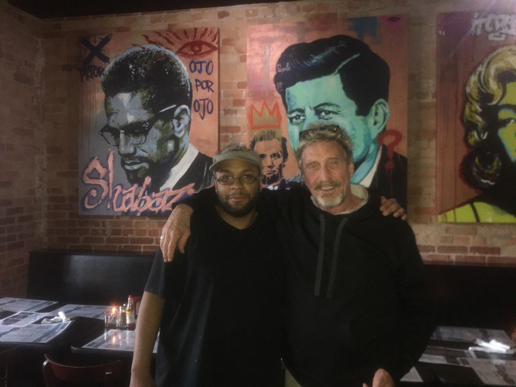 Cuban Revolution (@cubanrevolution) on Twitter photo Welcome to #durham #researchtriangle <a href="/officialmcafee/">John McAfee</a> photo with <a href="/CubanRevolution/">Cuban Revolution</a> manager <a href="/OgMontegaMac/">Mooga Mac</a> aka Bryan! Welcome to #durham #researchtriangle <a href="/officialmcafee/">John McAfee</a> photo with <a href="/CubanRevolution/">Cuban Revolution</a> manager <a href="/OgMontegaMac/">Mooga Mac</a> aka Bryan!