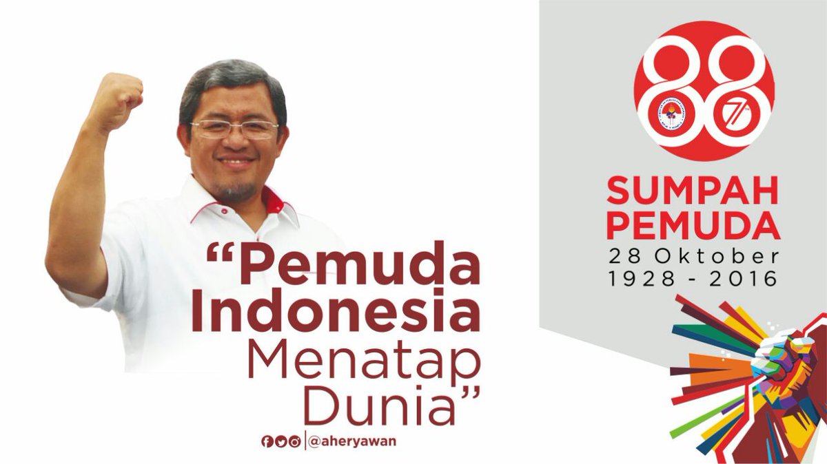 aheryawan's tweet photo. Selamat Hari Sumpah Pemuda..

Semangat Sumpah Pemuda
Semangat "Pemuda Indonesia Menatap Dunia" https://t.co/A0qkf8M2JB
