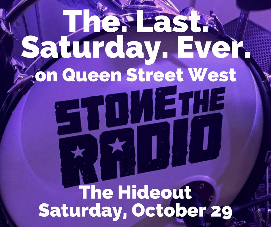 STONETHERADIO's tweet photo. @STONETHERADIO @hideouttoronto Sad but true, the last Saturday at this location. Looking forward to an epic party!!! https://t.co/7EQXaeUjVm