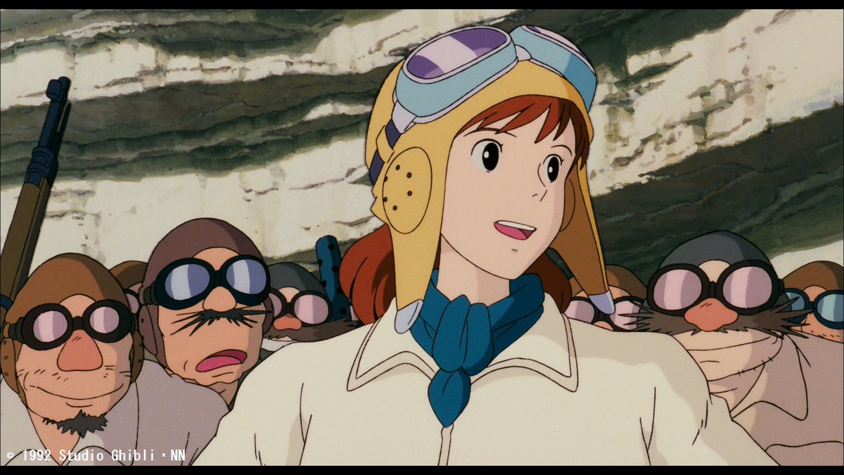 空賊に威勢よくタンカを切ったフィオさんが弱さを見せるシーン。宮崎駿