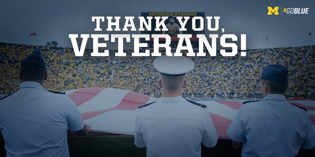 UMichAthletics's tweet photo. Today, we honor and thank those who have served our nation. 

#VeteransDay https://t.co/PX0gnd7bo7