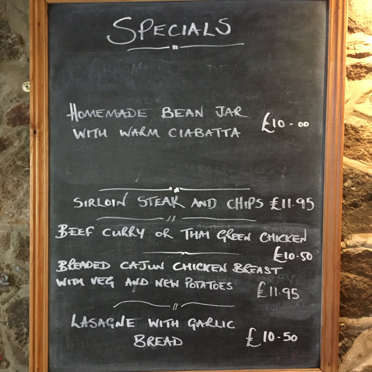 Some lovely specials available.... out warming Bean Jar is back on the menu