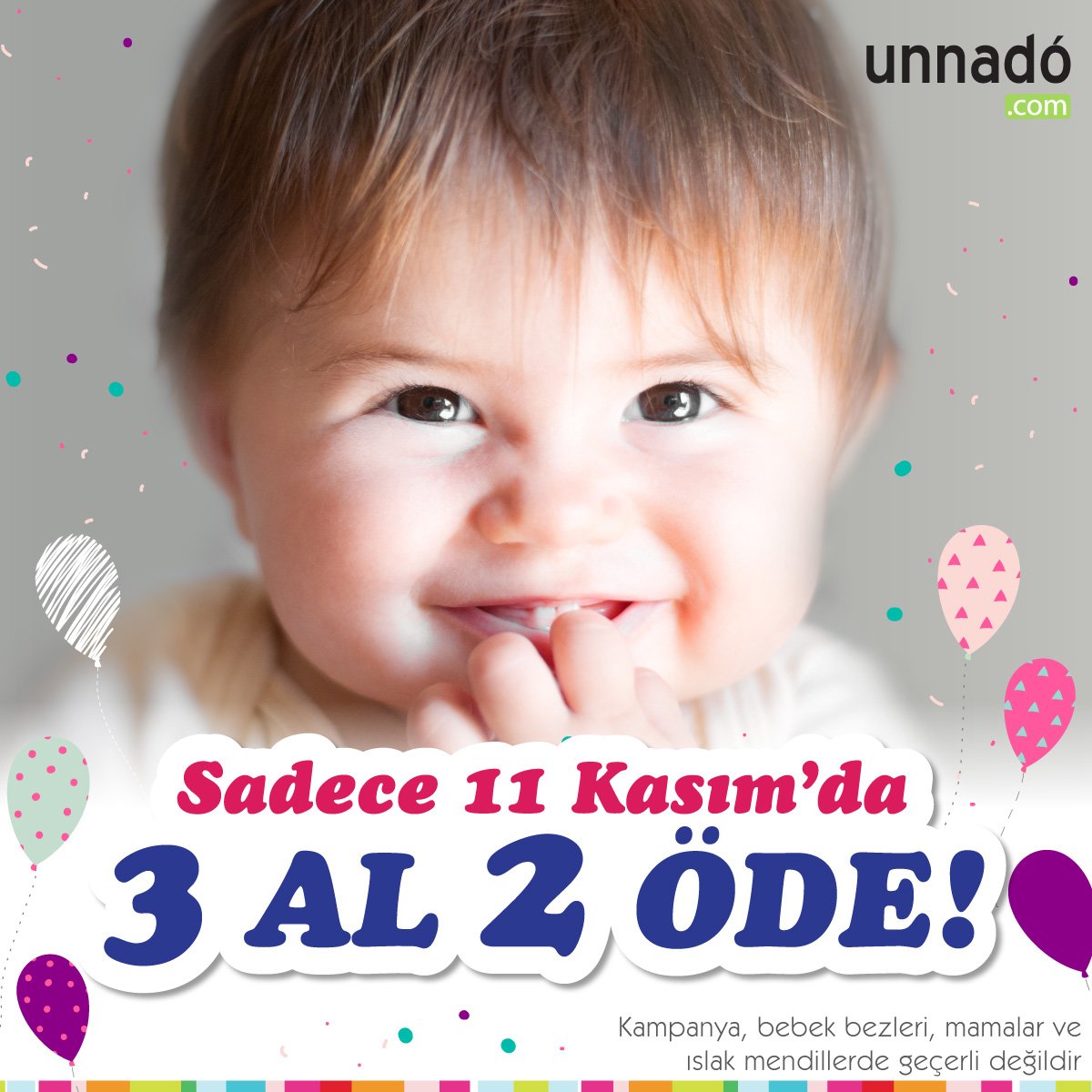 unnado's tweet photo. Sadece 11 Kasım'da 3 AL 2 ÖDE! Binlerce üründe geçerli fırsatı kaçırmayın! https://t.co/PQUGR8bdzJ
#kampanya #firsat #indirim #moda #bebek https://t.co/vvCOEdnK18