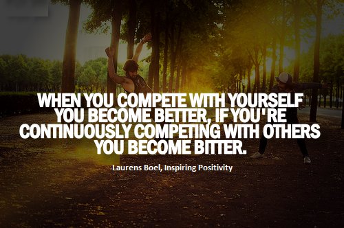 The only person you need to be better than is the person you were yesterday :) #keepGrowing