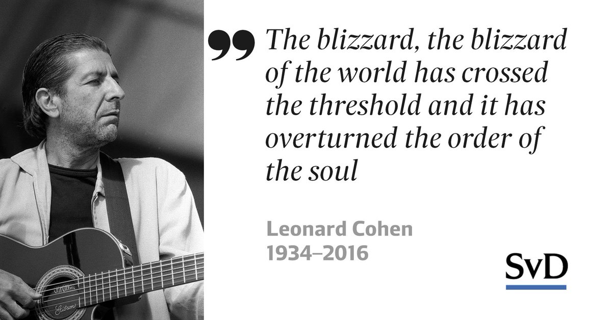 "Cohen är mer relevant än någonsin". SvD:s <a href="/samsundberg/">Sam Sundberg</a> saknar en poet som var relevant i såväl glädje som sorg. svd.se/leonard-cohen-…