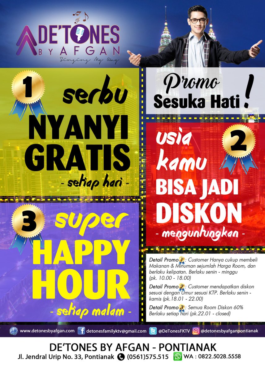 Cuma De'Tones By Afgan PONTIANAK yang bisa PROMO sepanjang hari cek yuk >>