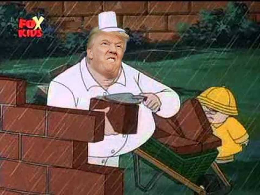 Trump building the wall lol #trump #joke  #NoOffence